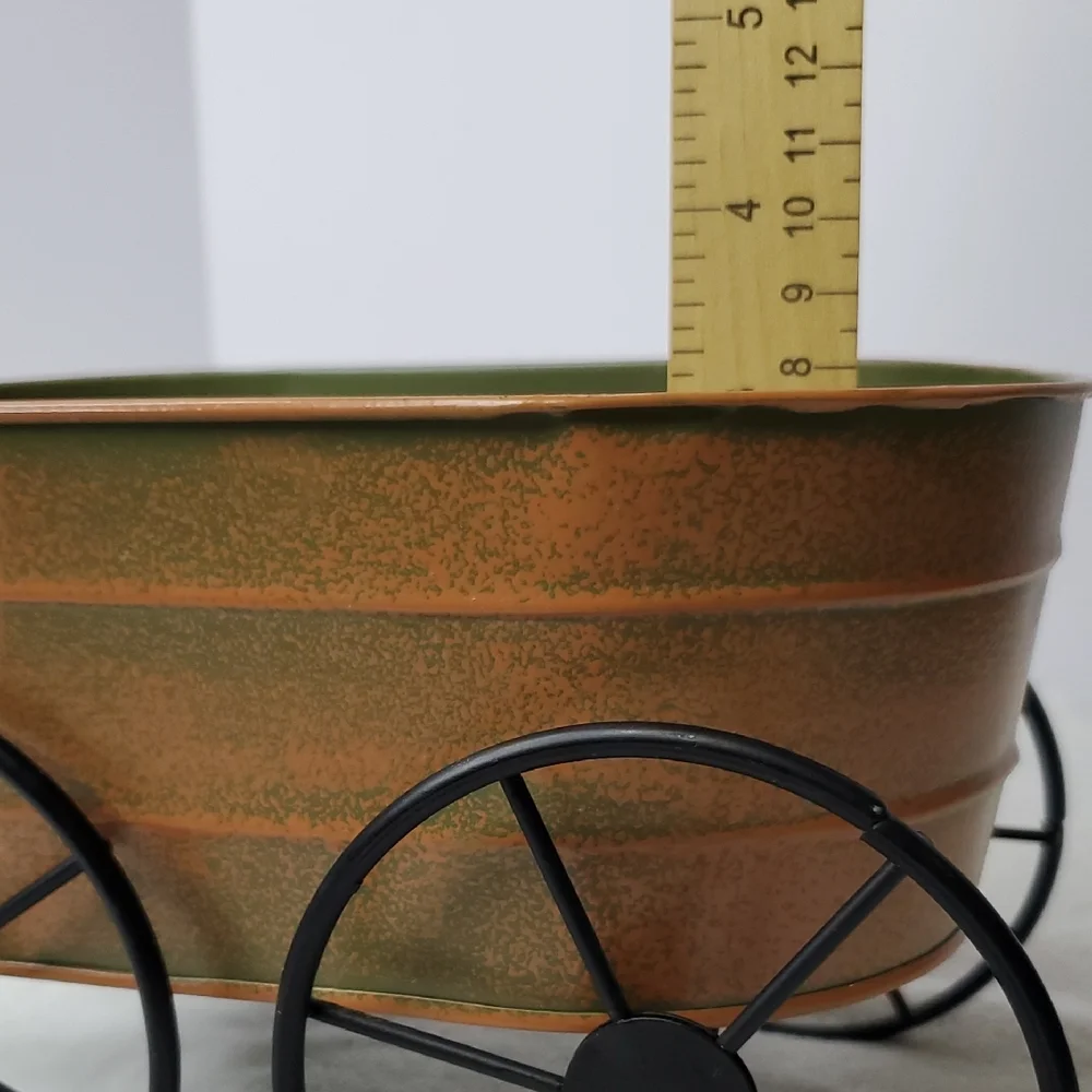 Metal Wagon Planter Decoration Centerpiece Home Decor